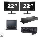 Fujitsu LIFEBOOK E5410 - Intel Core i3-10e Generatie - 14 inch - Touch - 16GB RAM - 256GB SSD - Windows 11 Home + 2x 22 inch Monitor Zichtbaar gebruikt