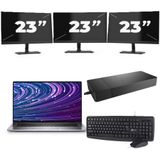 Dell Latitude 9520 - Intel Core i7-11e Generatie - 15 inch - 16GB RAM - 256GB SSD - Windows 11 Home + 3x 23 inch Monitor Zichtbare schade