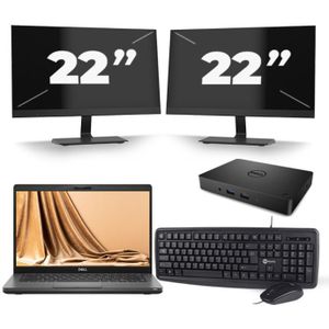 Dell Latitude 5401 - Intel Core i5-9e Generatie - 14 inch - 16GB RAM - 512GB SSD - Windows 11 + 2x 22 inch Monitor Zichtbare schade
