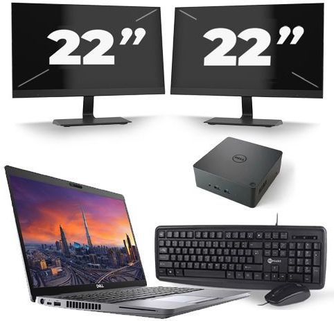 Dell Precision 3550 - Intel Core i7-10e Generatie - 15 inch - 16GB RAM - 512GB SSD - Windows 11 + 2x 22 inch Monitor Zichtbaar gebruikt
