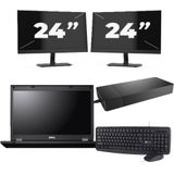 Fujitsu Lifebook E5510 - Intel Core i3-10e Generatie - 15 inch - 16GB RAM - 256GB SSD - Windows 11 Home + 2x 24 inch Monitor Nette Staat