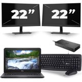 Dell Latitude 3310 - Intel Core i3-8e Generatie - 13 inch - 8GB RAM - 256GB SSD - Windows 11 + 2x 22 inch Monitor Zichtbare schade