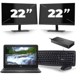 Dell Latitude 3310 - Intel Core i3-8e Generatie - 13 inch - 8GB RAM - 256GB SSD - Windows 11 + 2x 22 inch Monitor Zichtbare schade