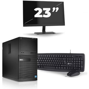 Dell Optiplex XE2 Micro Tower - Intel Core i7-4e Generatie - 16GB RAM - 256GB SSD - Windows 10 + 1x 23 inch Monitor Nette Staat