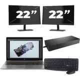 HP ZBook 15u G6 - Intel Core i7-8e Generatie - 15 inch - 16GB RAM - 256GB SSD - Windows 11 + 2x 22 inch Monitor Zichtbaar gebruikt