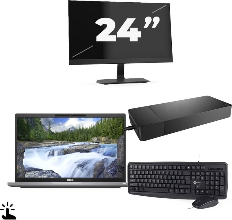 Dell Latitude 7320 - Intel Core i5-11e Generatie - 13 inch - Touch - 16GB RAM - 256GB SSD - Windows 11 Home + 1x 24 inch Monitor Zichtbaar gebruikt