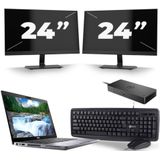 Dell Latitude 5410 - Intel Core i5-10e Generatie - 14 inch - 16GB RAM - 256GB SSD - Windows 11 + 2x 24 inch Monitor Zichtbare schade