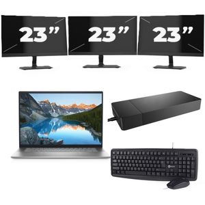 Dell Vostro 5625 - AMD Ryzen 7 5825U - 16 inch - 16GB RAM - 256GB SSD - Windows 11 Home + 3x 23 inch Monitor Nette Staat