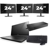 Lenovo B50-70 - Intel Core i3-4e Generatie - 15 inch - 8GB RAM - 256GB SSD - Windows 11 Home + 3x 24 inch Monitor Zichtbare schade