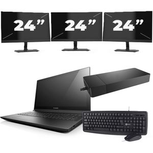 Lenovo B50-70 - Intel Core i3-4e Generatie - 15 inch - 8GB RAM - 256GB SSD - Windows 11 Home + 3x 24 inch Monitor Zichtbare schade