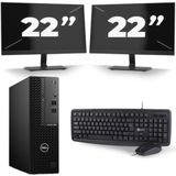 Dell Optiplex 3080 Micro USFF - Intel Core i5-10e Generatie - 16GB RAM - 256GB SSD - Windows 11 + 2x 22 inch Monitor Nette Staat