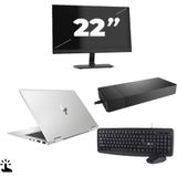 HP EliteBook x360 1040 G7 - Intel Core i7-10e Generatie - 14 inch - Touch - 16GB RAM - 256GB SSD - Windows 11 + 1x 22 inch Monitor Zichtbaar gebruikt