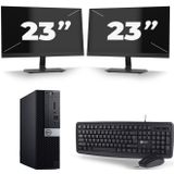 Dell Optiplex 7070 SFF - Intel Core i7-8e Generatie - 16GB RAM - 512GB SSD - Windows 11 + 2x 23 inch Monitor Nette Staat