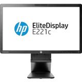 HP EliteDisplay E221c - 22 inch - 1920x1080 - DP - DVI - VGA - Zwart Zichtbaar gebruikt