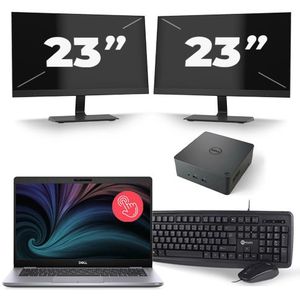 Dell Latitude 5411 - Intel Core i7-10e Generatie - 14 inch - Touch - 16GB RAM - 512GB SSD - Windows 11 + 2x 23 inch Monitor Zichtbaar gebruikt