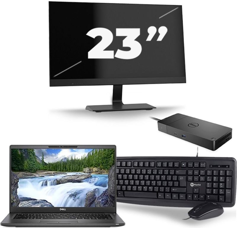 Dell Latitude 7400 - Intel Core i5-8e Generatie - 14 inch - 16GB RAM - 256GB SSD - Windows 11 + 1x 23 inch Monitor Zichtbare schade