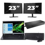 ACER Aspire A315-56 - Intel Core i5-10e Generatie - 15 inch - 16GB RAM - 256GB SSD - Windows 11 Home + 2x 23 inch Monitor Nette Staat