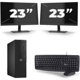 Dell Optiplex 3050 SFF - Intel Core i5-7e Generatie - 8GB RAM - 256GB SSD - Windows 11 + 2x 23 inch Monitor Nette Staat