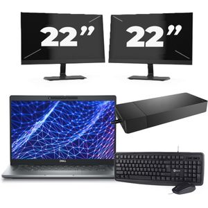 Dell Latitude 5330 - Intel Core i3-12e Generatie - 13 inch - 8GB RAM - 256GB SSD - Windows 11 Home + 2x 22 inch Monitor Zichtbaar gebruikt