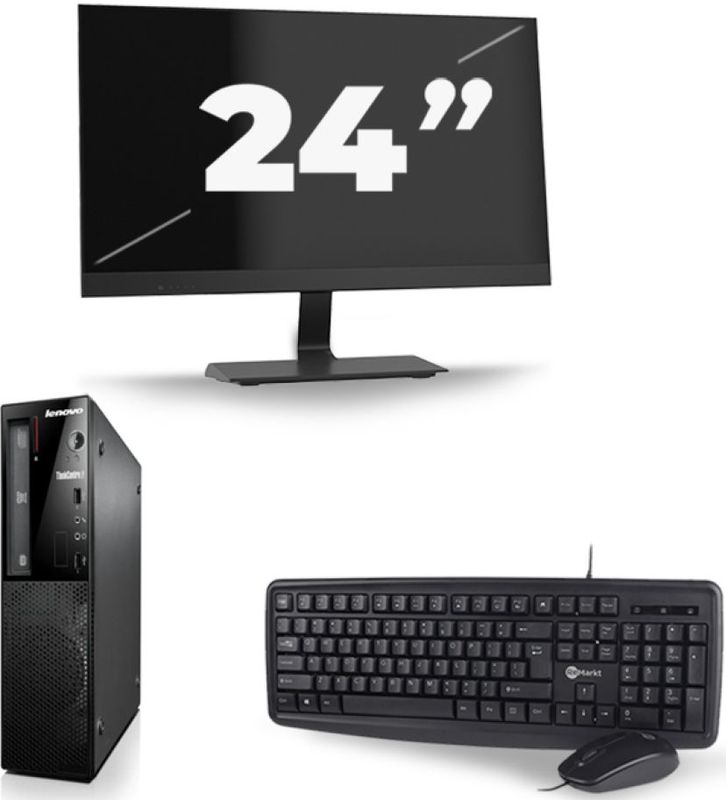 Lenovo ThinkCentre Edge 72 SFF - Intel Core i7-3e Generatie - 16GB RAM - 256GB SSD - Windows 10 + 1x 24 inch Monitor Nette Staat