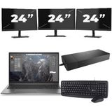 HP ZBook Firefly 15 G7 - Intel Core i7-10e Generatie - 15 inch - 16GB RAM - 256GB SSD - Windows 11 + 3x 24 inch Monitor Nette Staat