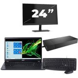 ACER Aspire A315-56 - Intel Core i5-10e Generatie - 15 inch - 16GB RAM - 256GB SSD - Windows 11 Home + 1x 24 inch Monitor Nette Staat