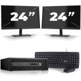 HP ProDesk 600 G2 SFF - Intel Core i7-6e Generatie - 16GB RAM - 512GB SSD - Windows 11 + 2x 24 inch Monitor Nette Staat