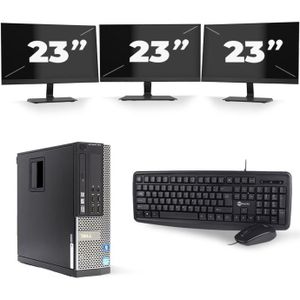 Dell Optiplex 7010 SFF - Intel Core i3-3e Generatie - 8GB RAM - 256GB SSD - Windows 10 + 3x 23 inch Monitor Nette Staat