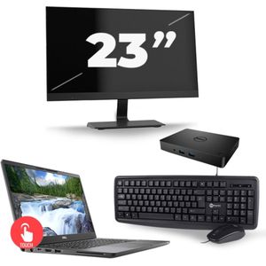Dell Latitude 7300 - Intel Core i5-8e Generatie - 13 inch - Touch - 16GB RAM - 256GB SSD - Windows 11 Home + 1x 23 inch Monitor Zichtbaar gebruikt