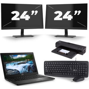 Dell Latitude 7280 - Intel Core i5-6e Generatie - 12 inch - 8GB RAM - 256GB SSD - Windows 11 + 2x 24 inch Monitor Zichtbare schade