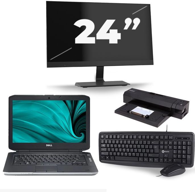 Dell Latitude E5430 - Intel Core i3-3e Generatie - 14 inch - 8GB RAM - 256GB SSD - Windows 10 + 1x 24 inch Monitor Nette Staat