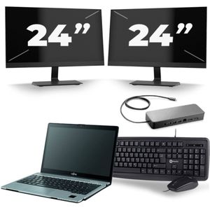 Fujitsu LifeBook S938 - Intel Core i7-8e Generatie - 13 inch - 16GB RAM - 256GB SSD - Windows 11 + 2x 24 inch Monitor Zichtbaar gebruikt