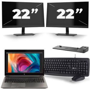 HP ZBook 15 G6 - Intel Core i9-9e Generatie - 15 inch - 16GB RAM - 512GB SSD - Windows 11 Home + 2x 22 inch Monitor Zichtbaar gebruikt