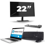 HP EliteBook 735 G5 - AMD Ryzen 5 PRO 2500U - 13 inch - 8GB RAM - 256GB SSD - Windows 10 + 1x 22 inch Monitor Zichtbare schade