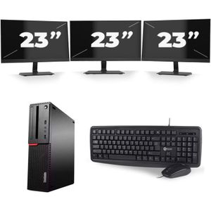 Lenovo ThinkCentre M700 SFF - Intel Core i7-6e Generatie - 16GB RAM - 512GB SSD - Windows 11 + 3x 23 inch Monitor Nette Staat