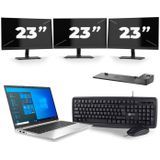 HP EliteBook 840 G8 - Intel Core i5-11e Generatie - 14 inch - 16GB RAM - 512GB SSD - Windows 11 + 3x 23 inch Monitor Zichtbare schade