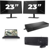 Fujitsu Lifebook A3510 - Intel Core i3-10e Generatie - 15 inch - 16GB RAM - 256GB SSD - Windows 11 Home + 2x 23 inch Monitor Nette Staat