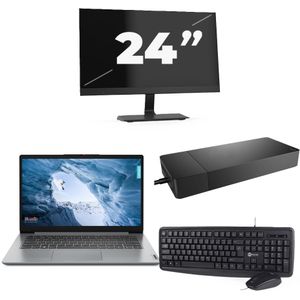 Lenovo ThinkPad L14 Gen 1 - Intel Core i5-10e Generatie - 14 inch - 16GB RAM - 256GB SSD - Windows 11 Home + 1x 24 inch Monitor Nette Staat