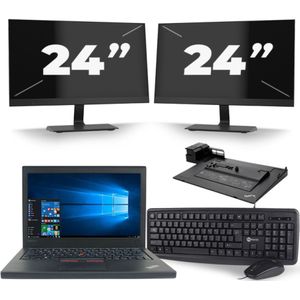 Lenovo ThinkPad X260 - Intel Core i7-6e Generatie - 12 inch - 16GB RAM - 256GB SSD - Windows 11 + 2x 24 inch Monitor Zichtbare schade