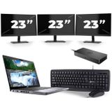 Dell Latitude 5410 - Intel Core i5-10e Generatie - 14 inch - 16GB RAM - 512GB SSD - Windows 11 + 3x 23 inch Monitor Zichtbaar gebruikt