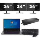 Lenovo ThinkPad L13 Gen 2 - Intel Core i3-11e Generatie - 13 inch - 8GB RAM - 256GB SSD - Windows 11 + 3x 24 inch Monitor Zichtbare schade