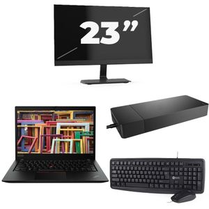 Lenovo ThinkPad T14s Gen 1 - Intel Core i7-10e Generatie - 14 inch - 16GB RAM - 256GB SSD - Windows 11 Home + 1x 23 inch Monitor Nette Staat