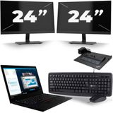 Lenovo ThinkPad L490 - Intel Core i5-8e Generatie - 14 inch - 16GB RAM - 256GB SSD - Windows 11 + 2x 24 inch Monitor Zichtbaar gebruikt