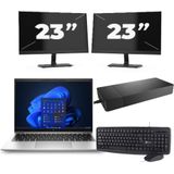 HP EliteBook 830 G9 - Intel Core i7-12e Generatie - 13 inch - 16GB RAM - 256GB SSD - Windows 11 Home + 2x 23 inch Monitor Zichtbaar gebruikt