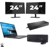 Dell Latitude 7420 - Intel Core i7-11e Generatie - 14 inch - Touch - 16GB RAM - 256GB SSD - Windows 11 Home + 2x 24 inch Monitor Zichtbaar gebruikt