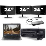 Fujitsu LifeBook U727 - Intel Core i7-7e Generatie - 12 inch - 16GB RAM - 256GB SSD - Windows 11 + 3x 24 inch Monitor Zichtbaar gebruikt