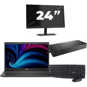 Dell Latitude 3520 - Intel Core i5-11e Generatie - 15 inch - 16GB RAM - 256GB SSD - Windows 11 Home + 1x 24 inch Monitor Nette Staat