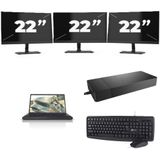 Fujitsu Lifebook A3510 - Intel Core i3-10e Generatie - 15 inch - 16GB RAM - 256GB SSD - Windows 11 Home + 3x 22 inch Monitor Nette Staat