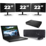 Dell Latitude 3400 - Intel Core i5-8e Generatie - 14 inch - 16GB RAM - 512GB SSD - Windows 11 + 3x 22 inch Monitor Zichtbare schade