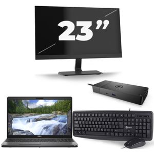 Dell Precision 3541 - Intel Core i7-9e Generatie - 15 inch - 16GB RAM - 256GB SSD - Windows 11 + 1x 23 inch Monitor Nette Staat